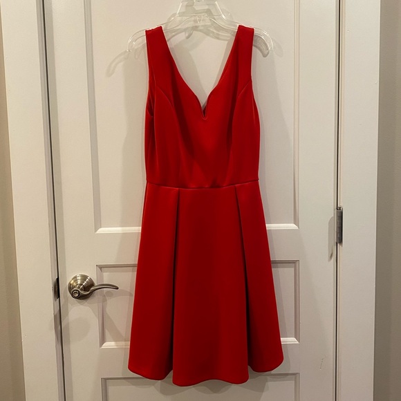 Francesca’s Formal V-Neck Skater Dress - Picture 1 of 4